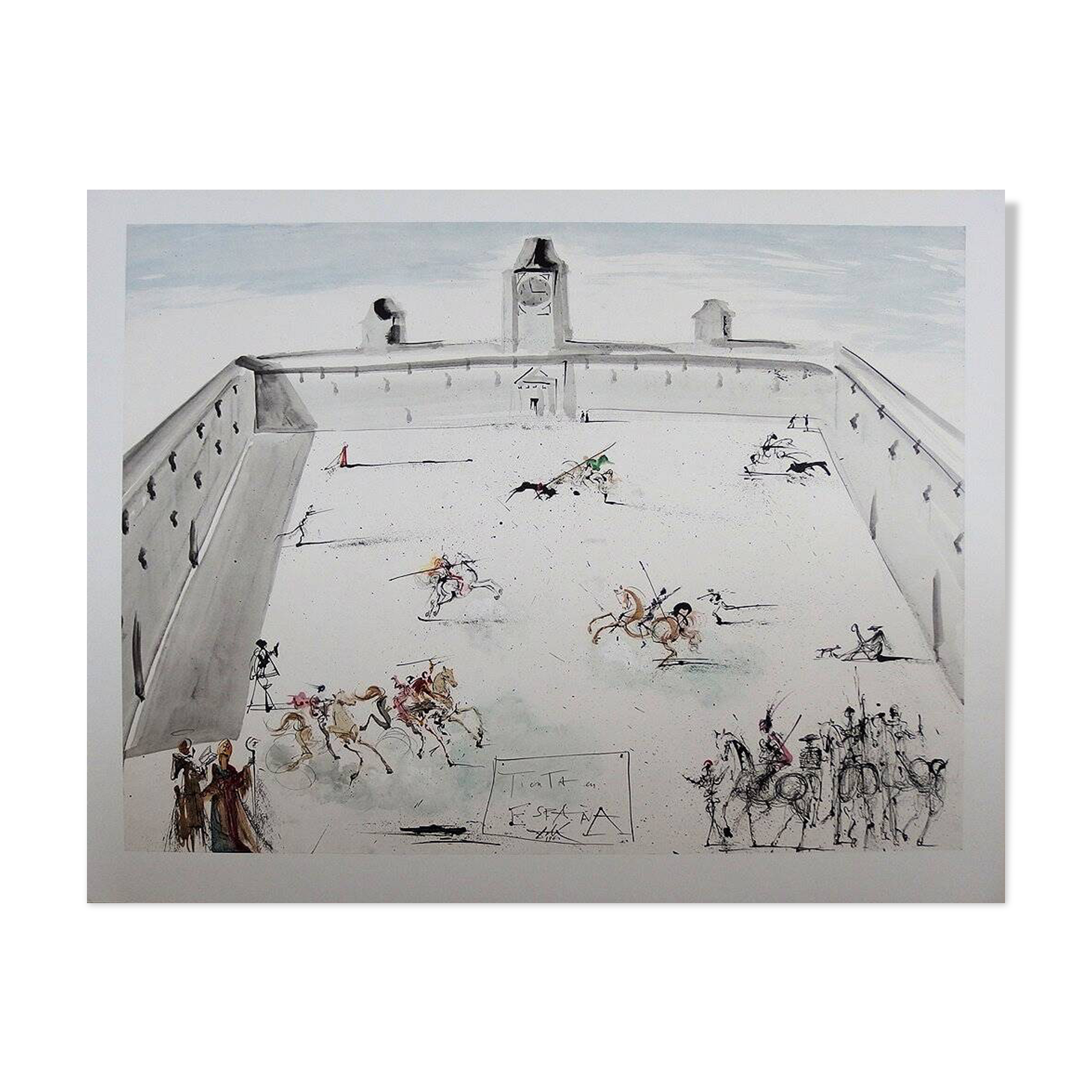 Salvador DALI : Tienta - Place en Espagne, Lithographie signée - 1983