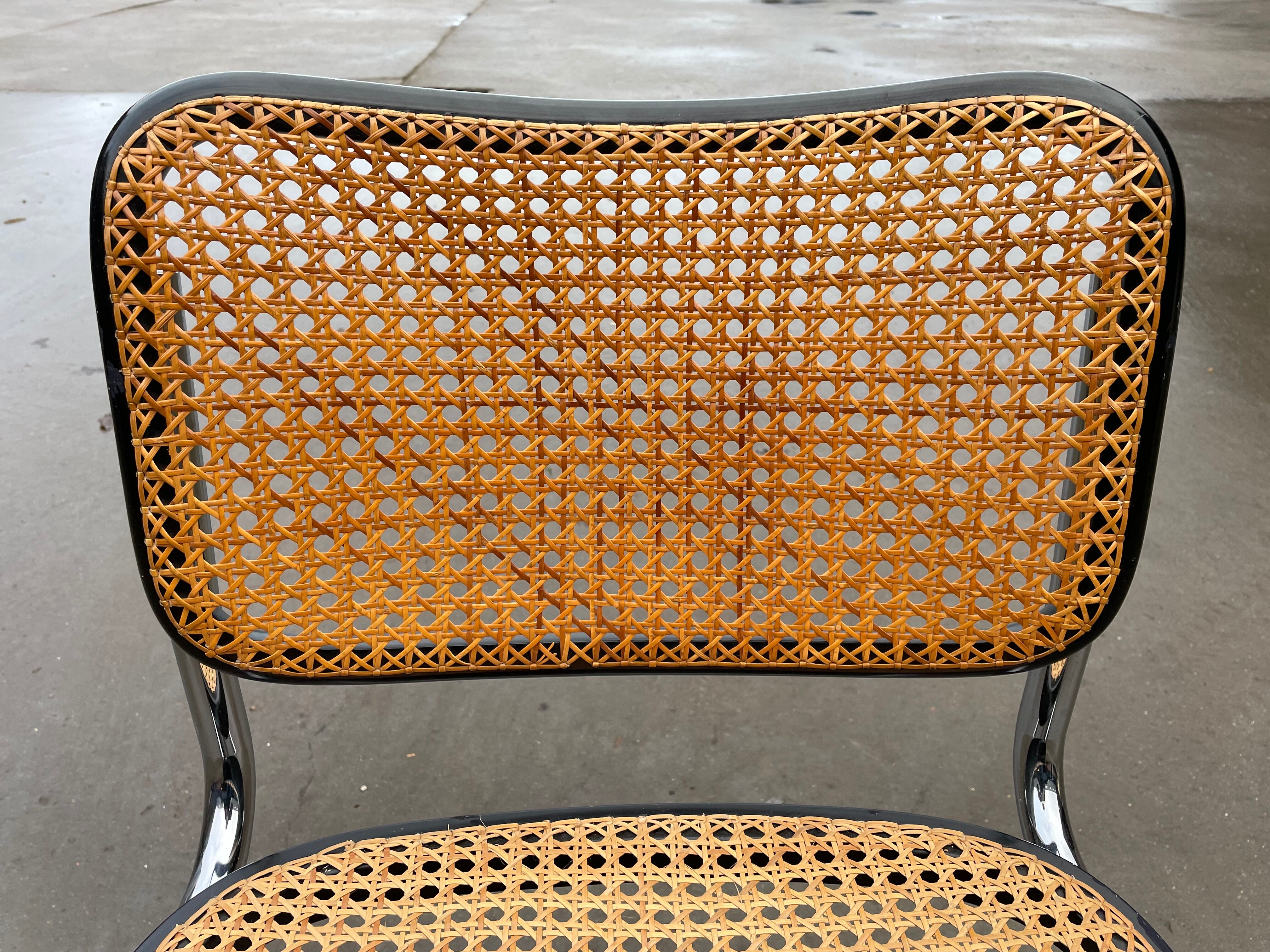 Cesca design chair b32 model in black and chrome