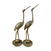 Pair of brass birds