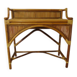 Vintage console/desk made of natural woven rattan, 1960s