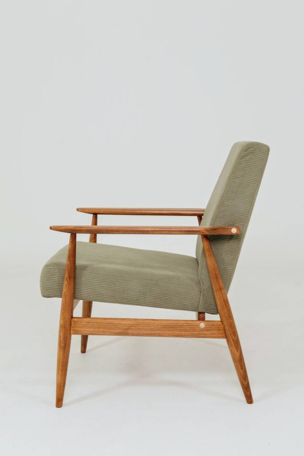 Scandinavian armchair khaki corduroy design by H.Lis 