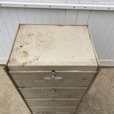 Ronéo 1950 industrial metal locker cabinet with 5 flaps