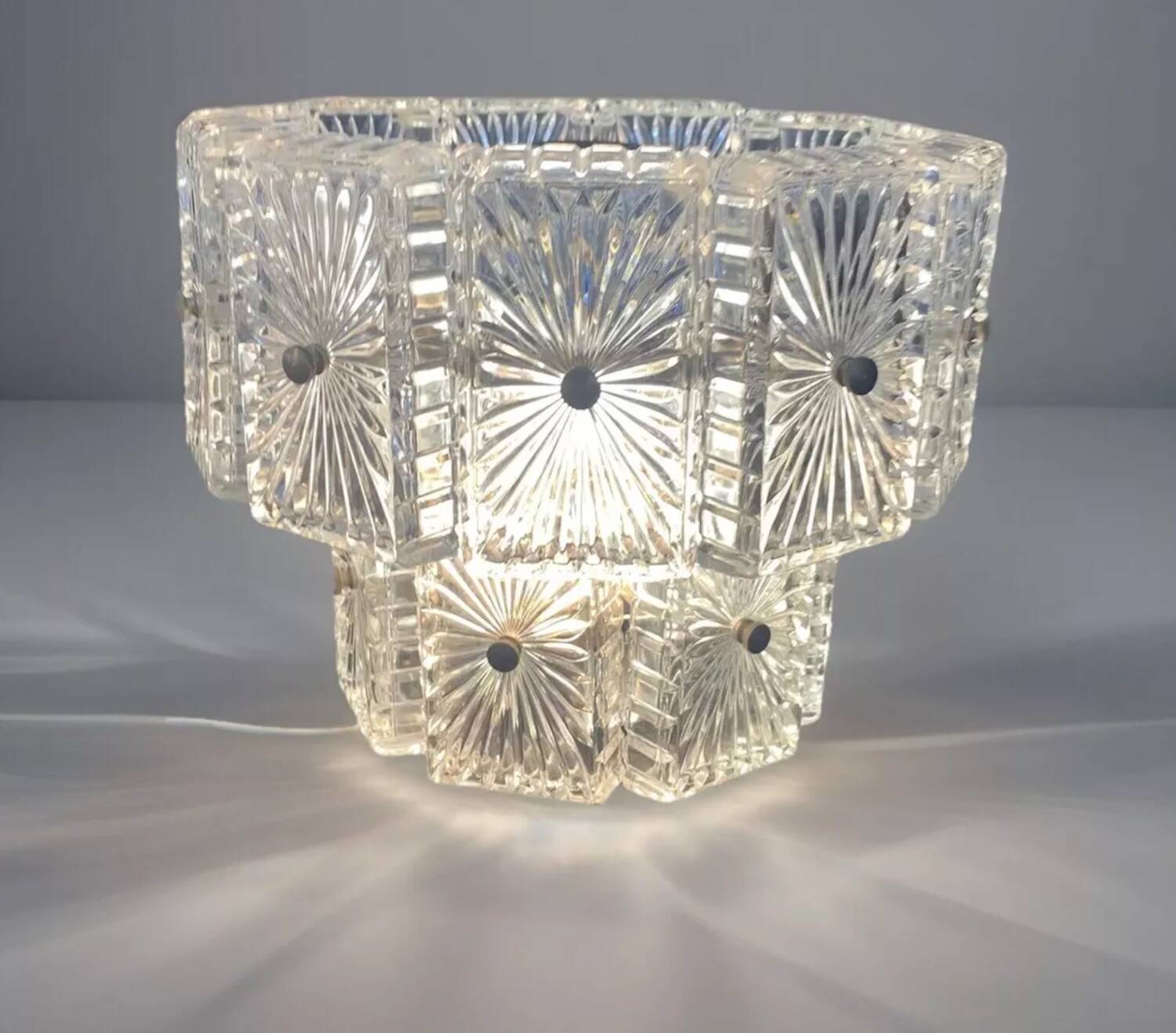 3-light crystal lamp, Italy 1960