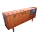 Varnished wooden sideboard with glass storage / vintage 60s-70s