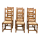 6 solid oak dining chairs with straw 110cm