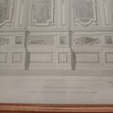 Architectural pencil drawing of the woodwork of the Rouen Cathedral Chapel
