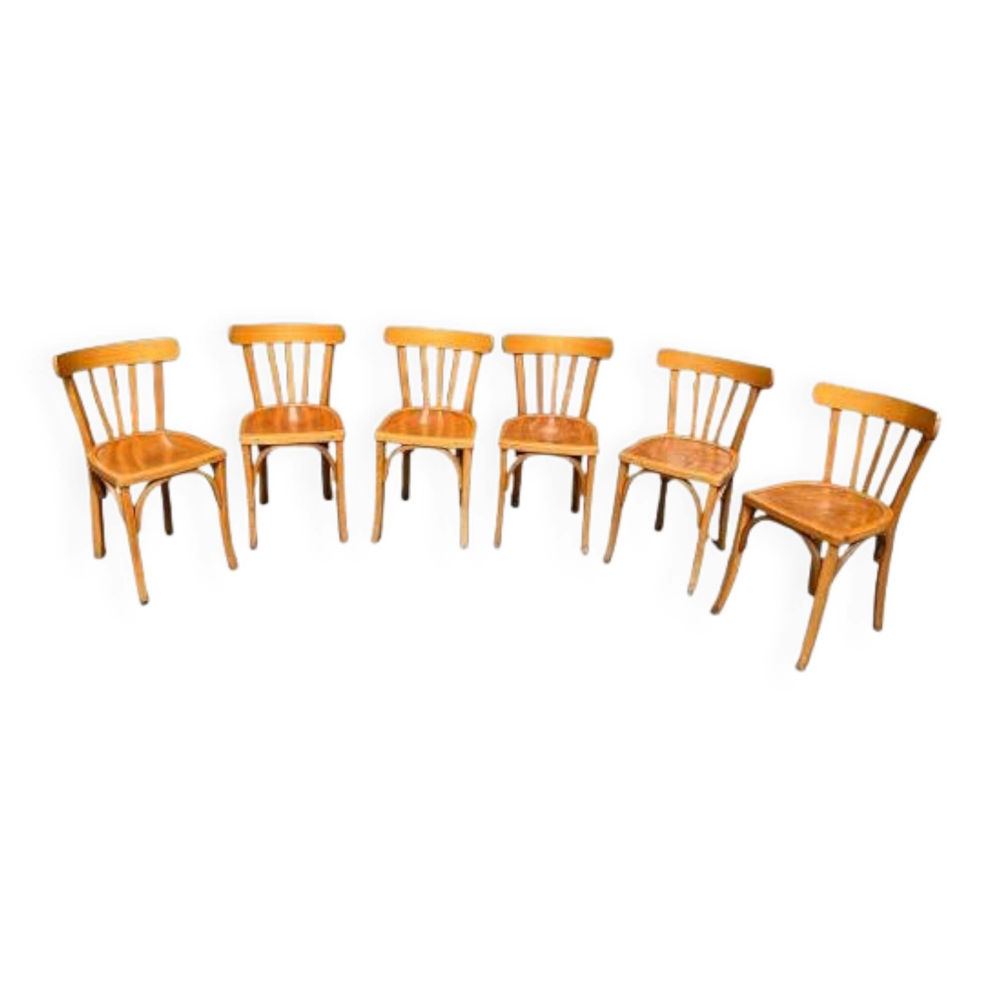 Set of six bistro chairs