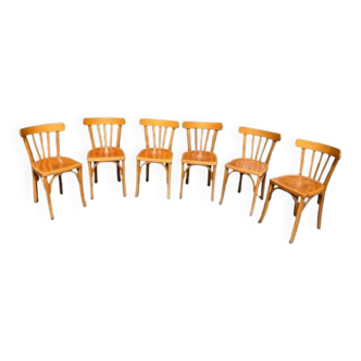 Set of six bistro chairs