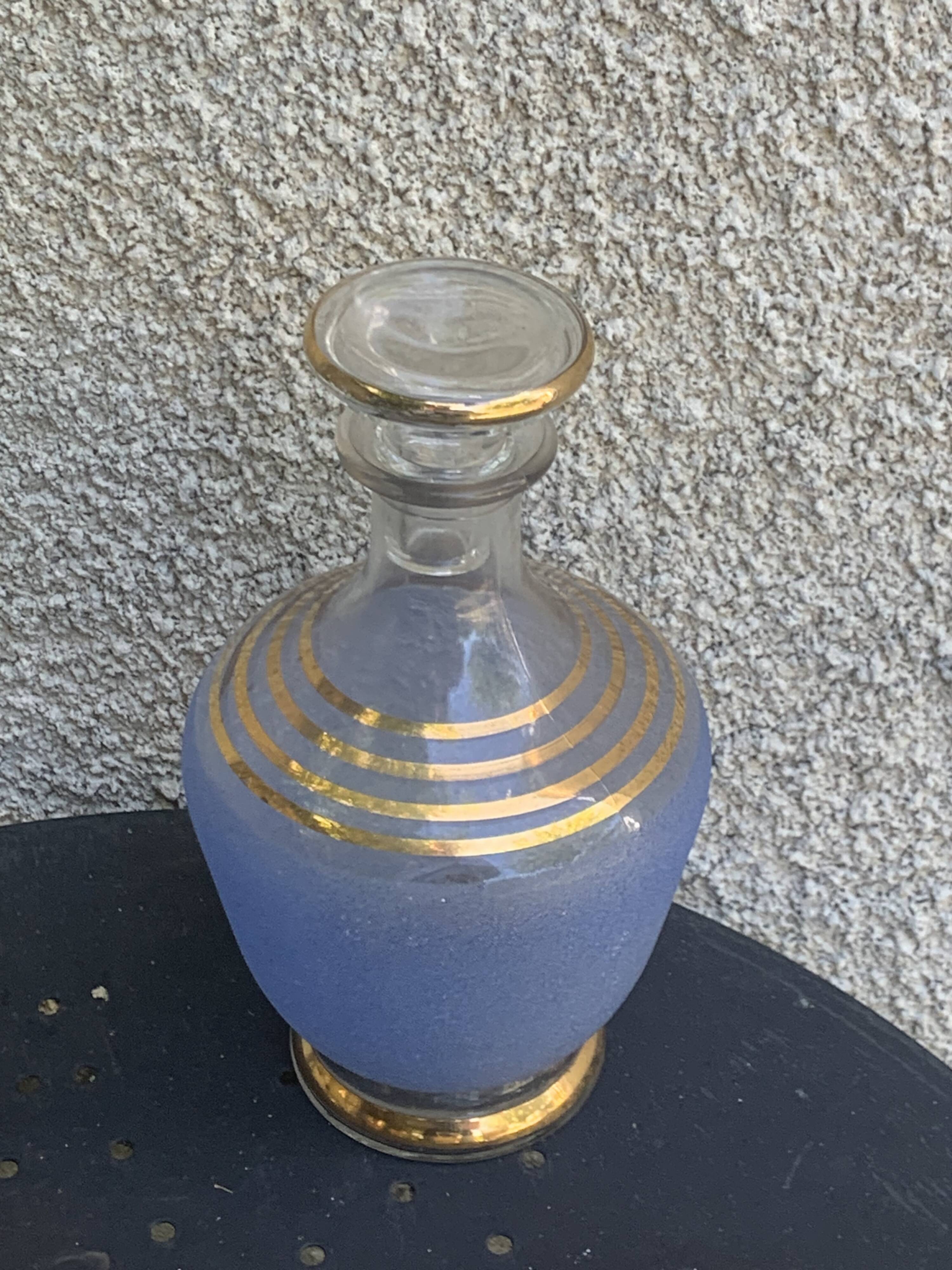 Liqueur set, Porto, consisting of a blue granite carafe and 6 glasses