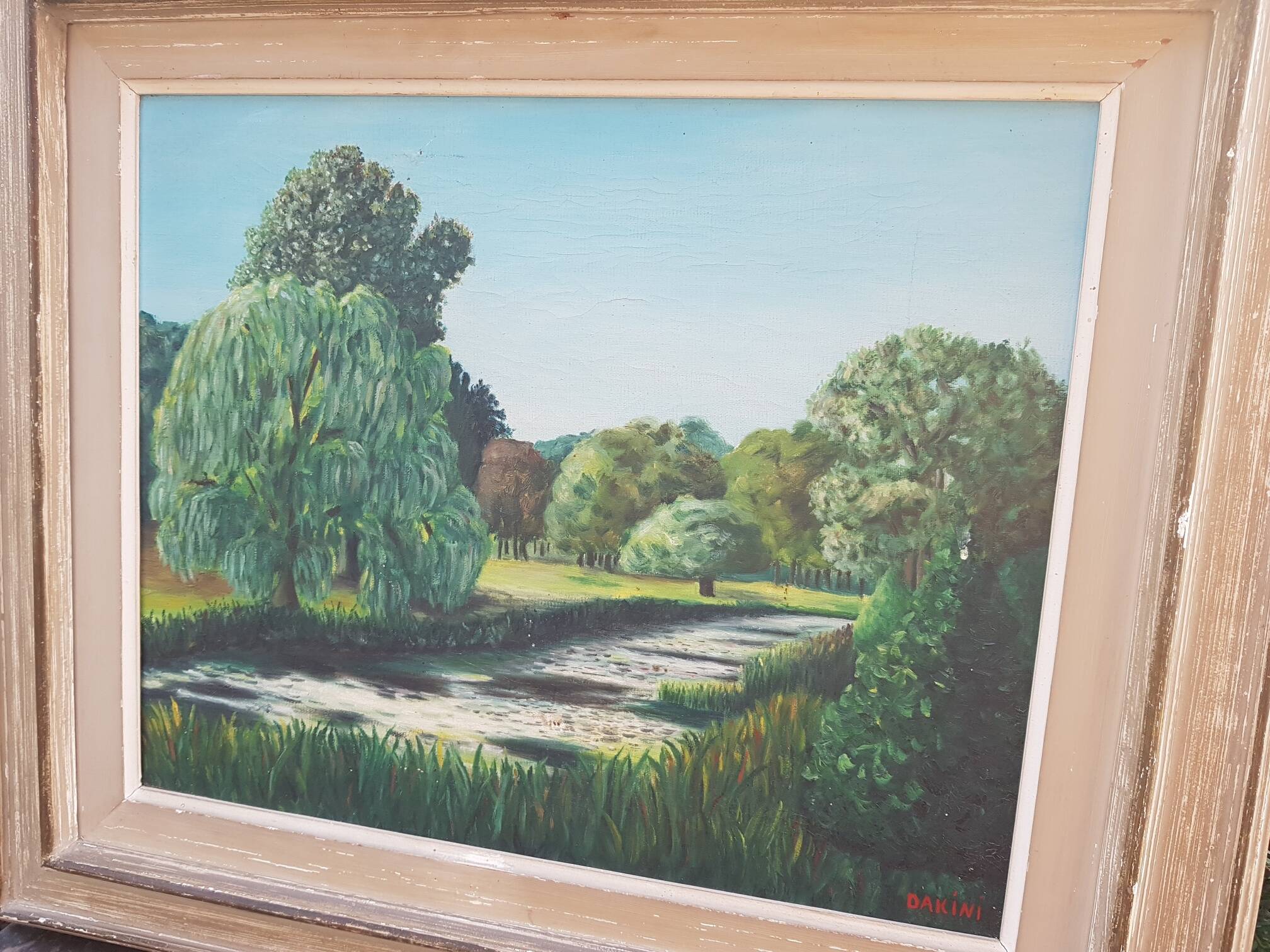 Old garden landscape painting