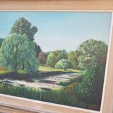 Old garden landscape painting