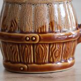 50cl glazed ceramic pitcher with beer barrel decoration