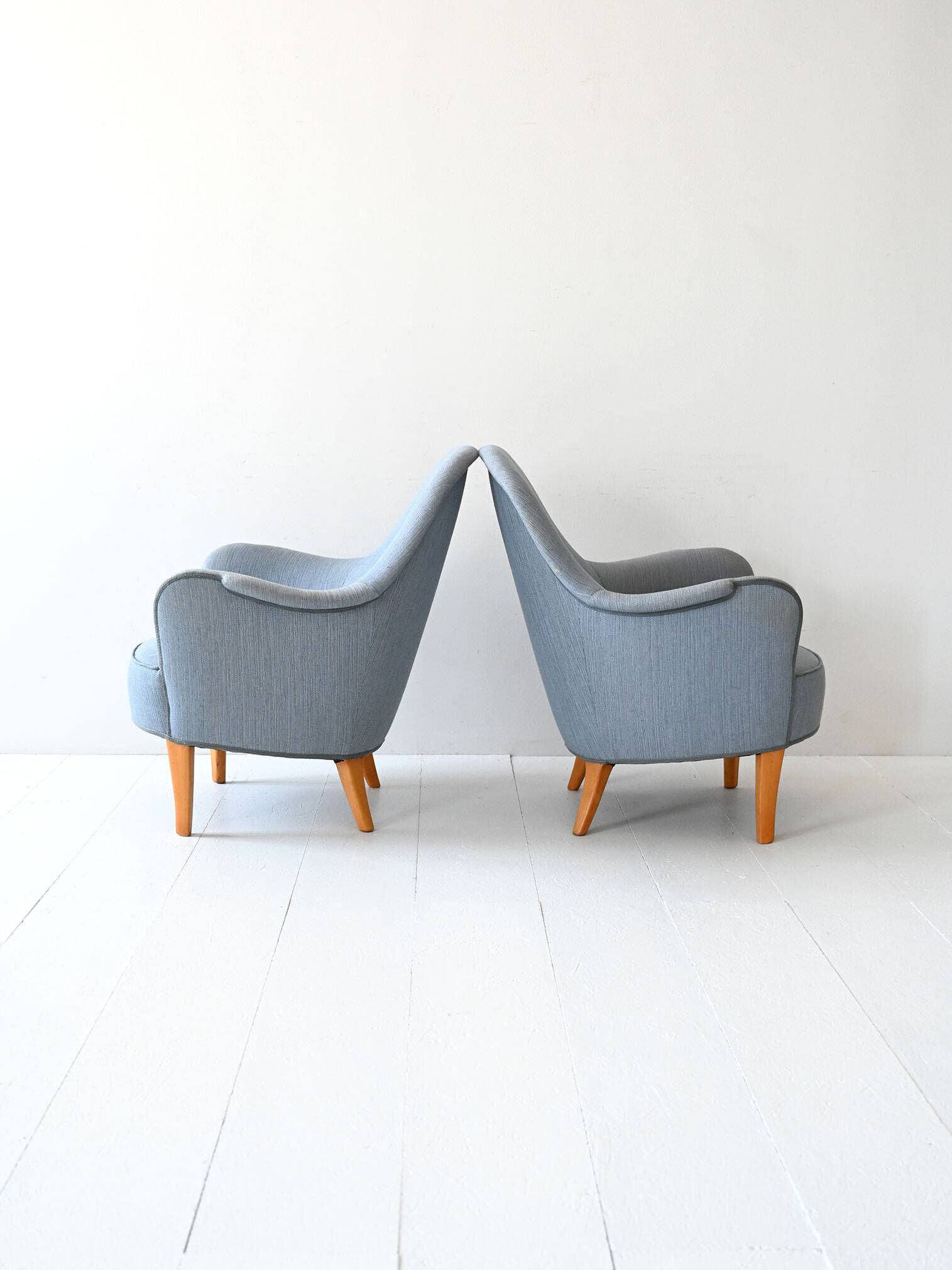 Pair of Vintage Samsas Armchairs by Carl Malmsten