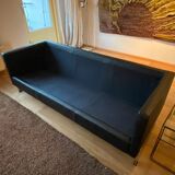 De sede black and grey sofa in leather and fabric