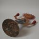 Vintage candelabra candlestick old candle holder in hand-painted metal Netherlands sun dancer