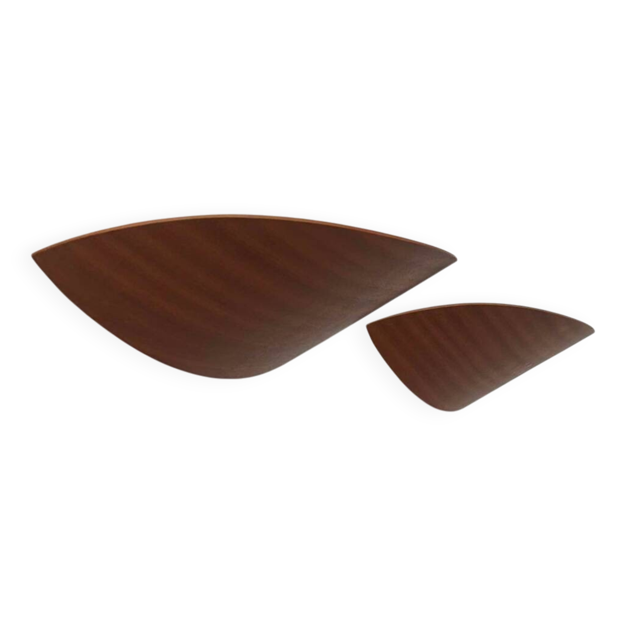 Pair of vintage wall lights, thermoformed wood, France 1970