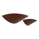 Pair of vintage wall lights, thermoformed wood, France 1970