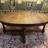 Rustic oval Louis XIII oak farm table