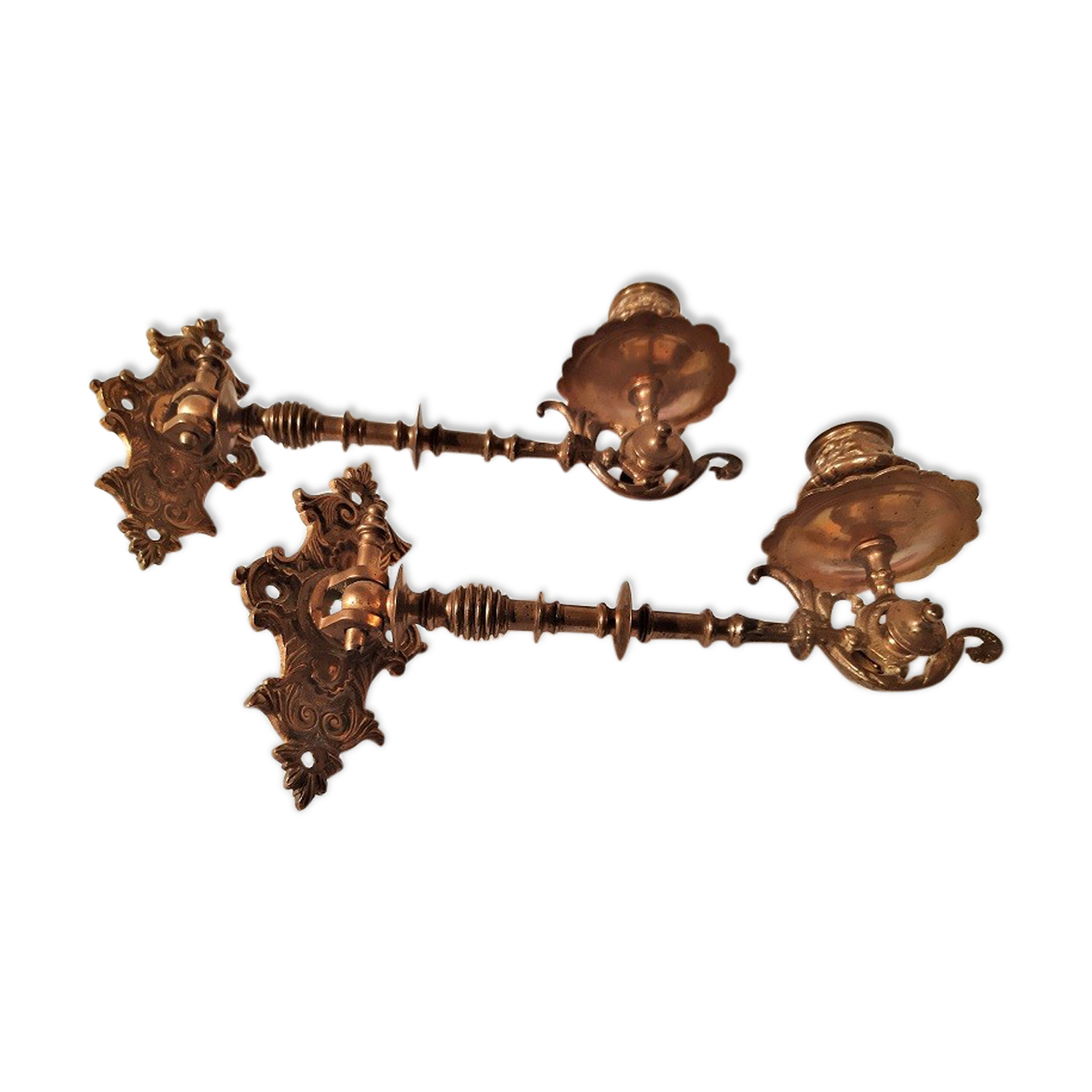 pair of candlesticks, a candle, piano 19th in bronze