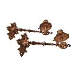 pair of candlesticks, a candle, piano 19th in bronze