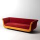Sofa 'Primafila' en velours rouge par Molteni