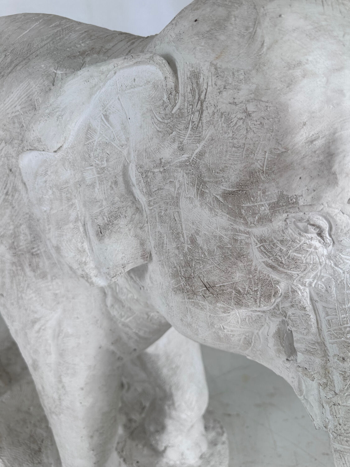 Large plaster elephant sculpture