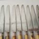 Box 12 old table knife blade steel blade Virole Louis XVI horn handle