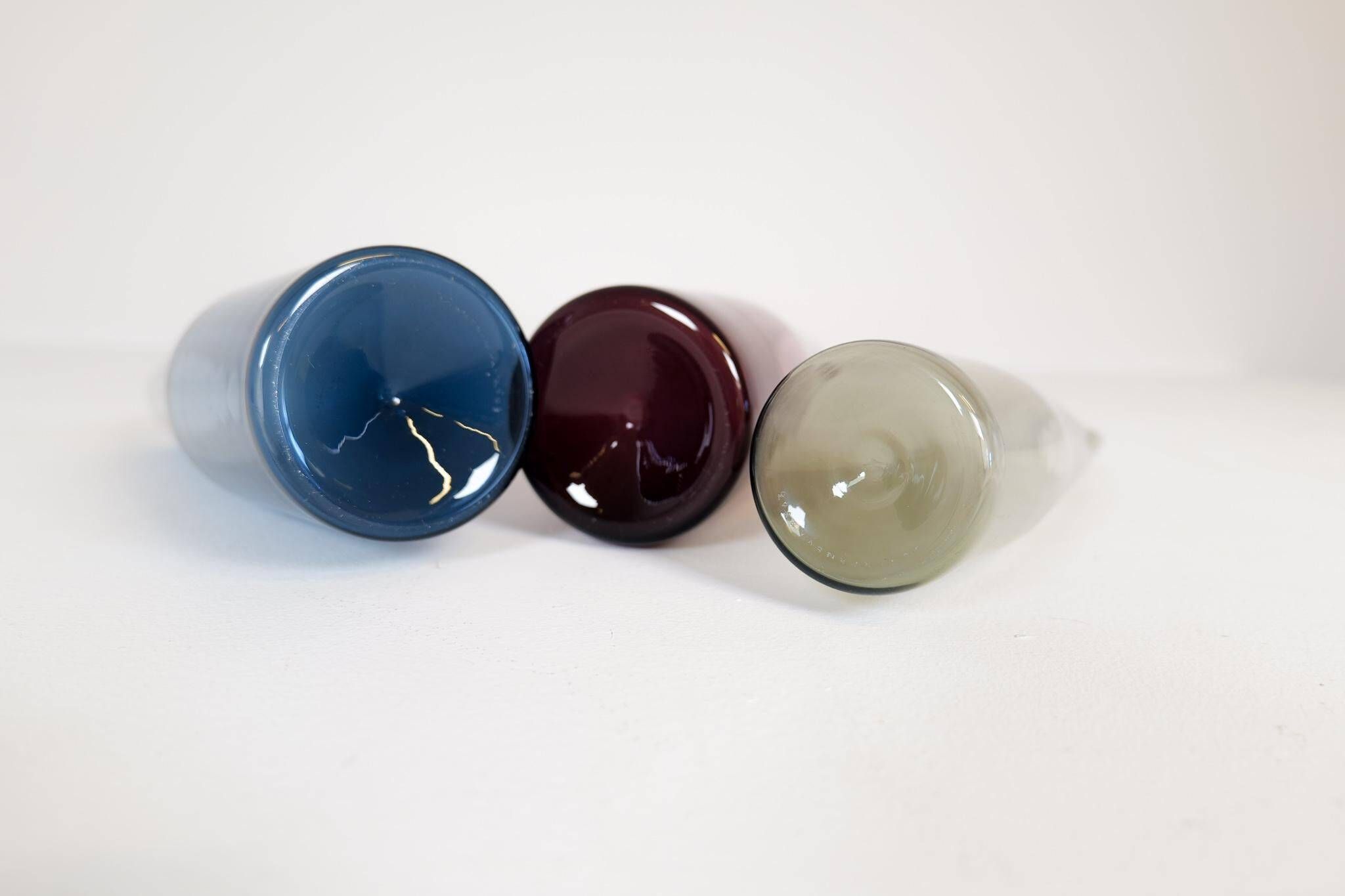 Midcentury Collection of 3 Bird Carafes by Iittala, Timo Sarpaneva, Finland, 1950s