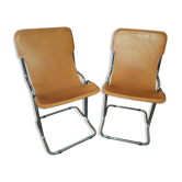 Leather and chrome chairs 1970
