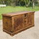 wedding chest in solid fruit wood carved with 2 Menorahs and Hebrew symbol from the 18th century or even before.