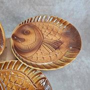 Set of 6 large fish plates Sarreguemines vintage