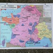 Old historical map Armand Colin The revolutionary France-Paris during the Revolution