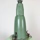Industrial soviet green enamel pendant light with glass cover, 1960s