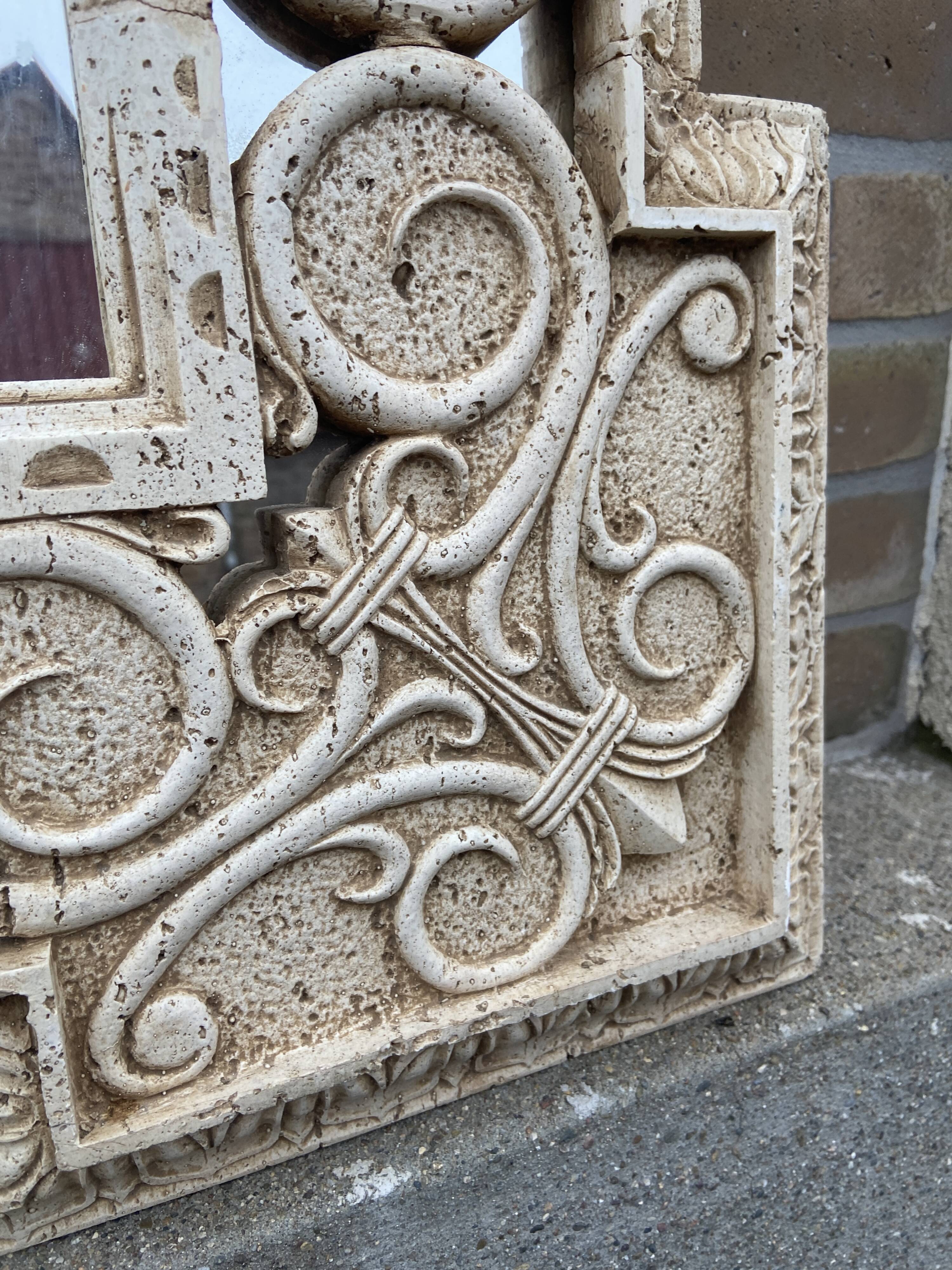 Old mirror mirror vintage mirror style antique travertine from italy