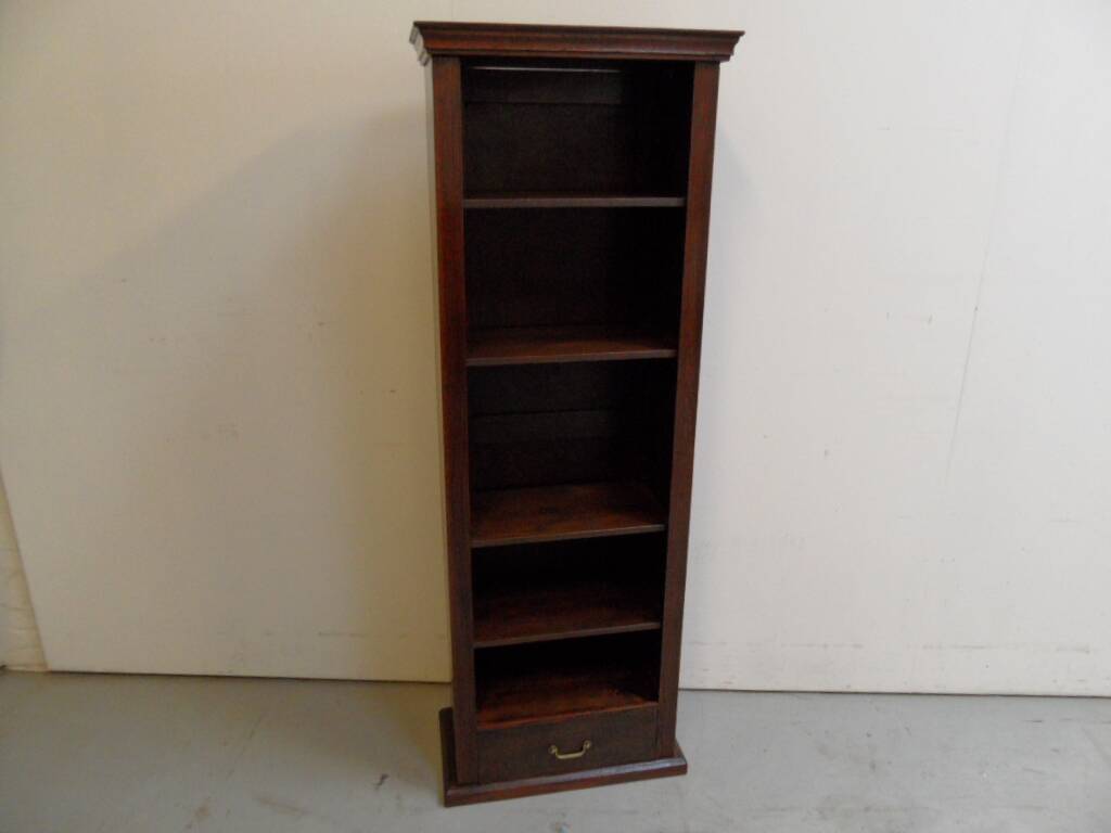 Antique oak open bookcase