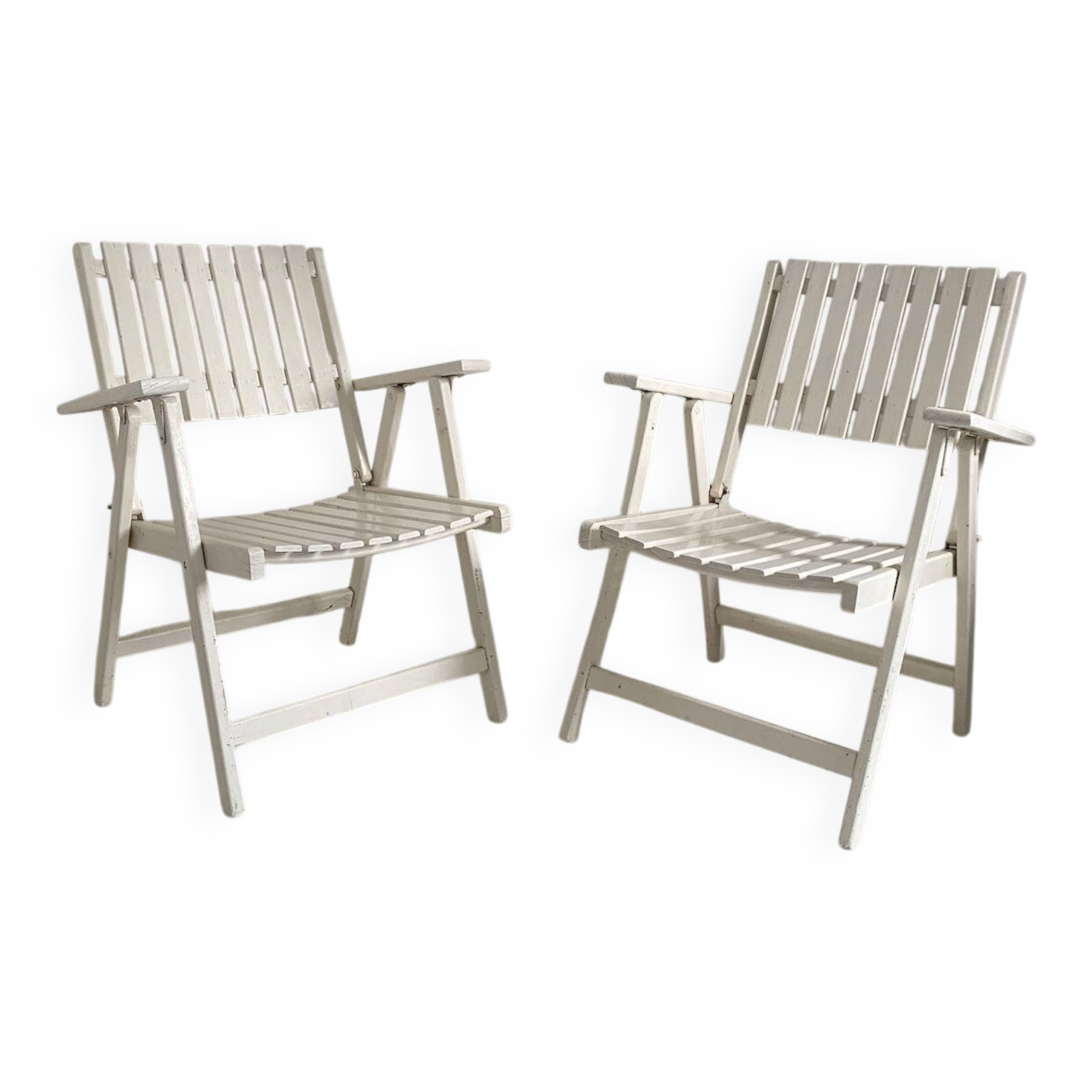 Paire de fauteuils de jardin pliants vintage 1960's