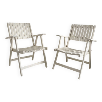 Pair of vintage 1960s folding garden chairs