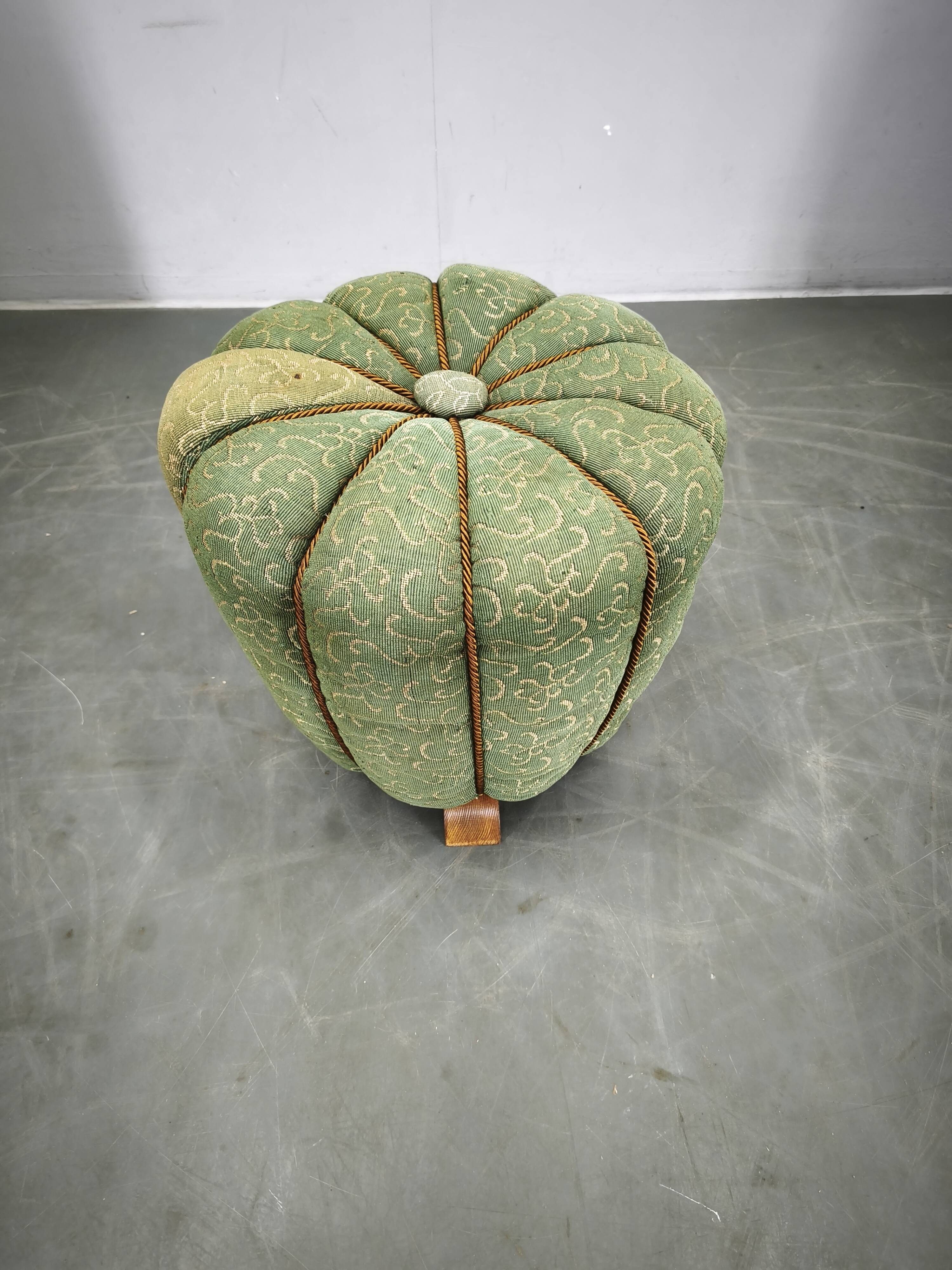 1930s Jindřich Halabala Art Deco Upholstered Ottoman Tabouret