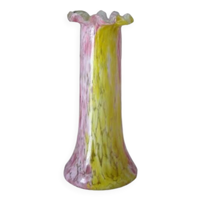 Vase Clichy Legras verre soufflé début XXème