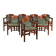 Set of 8 Art Nouveau/Jugendstil dining chairs with suede upholstery