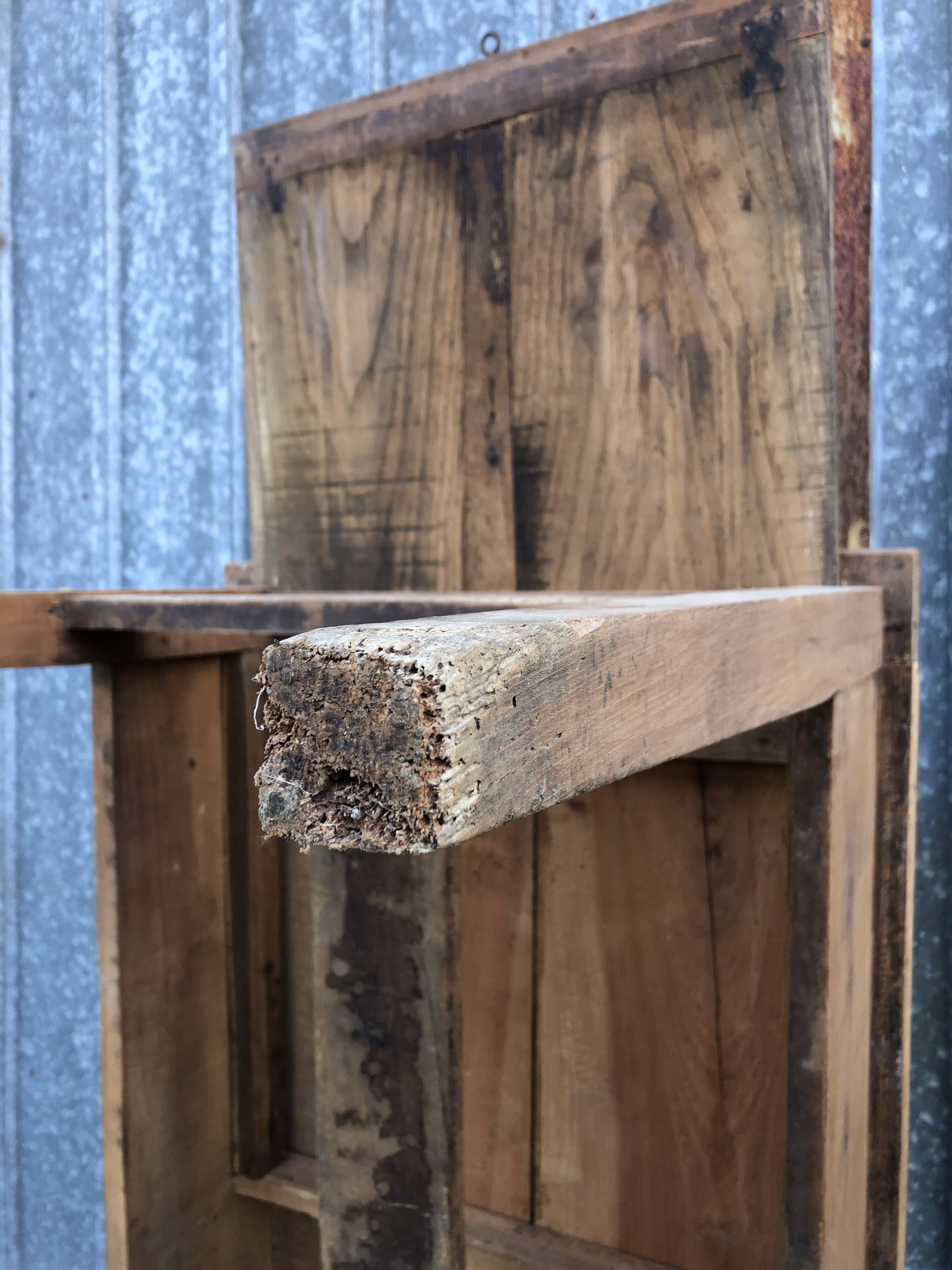 Antique solid cherry farmhouse table with 3 drawers and 1 pull out.