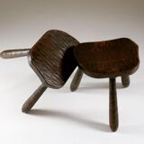 Tabourets tripodes français, 1930s, set de 2