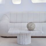 Natural travertine square Kalia coffee table 90x90