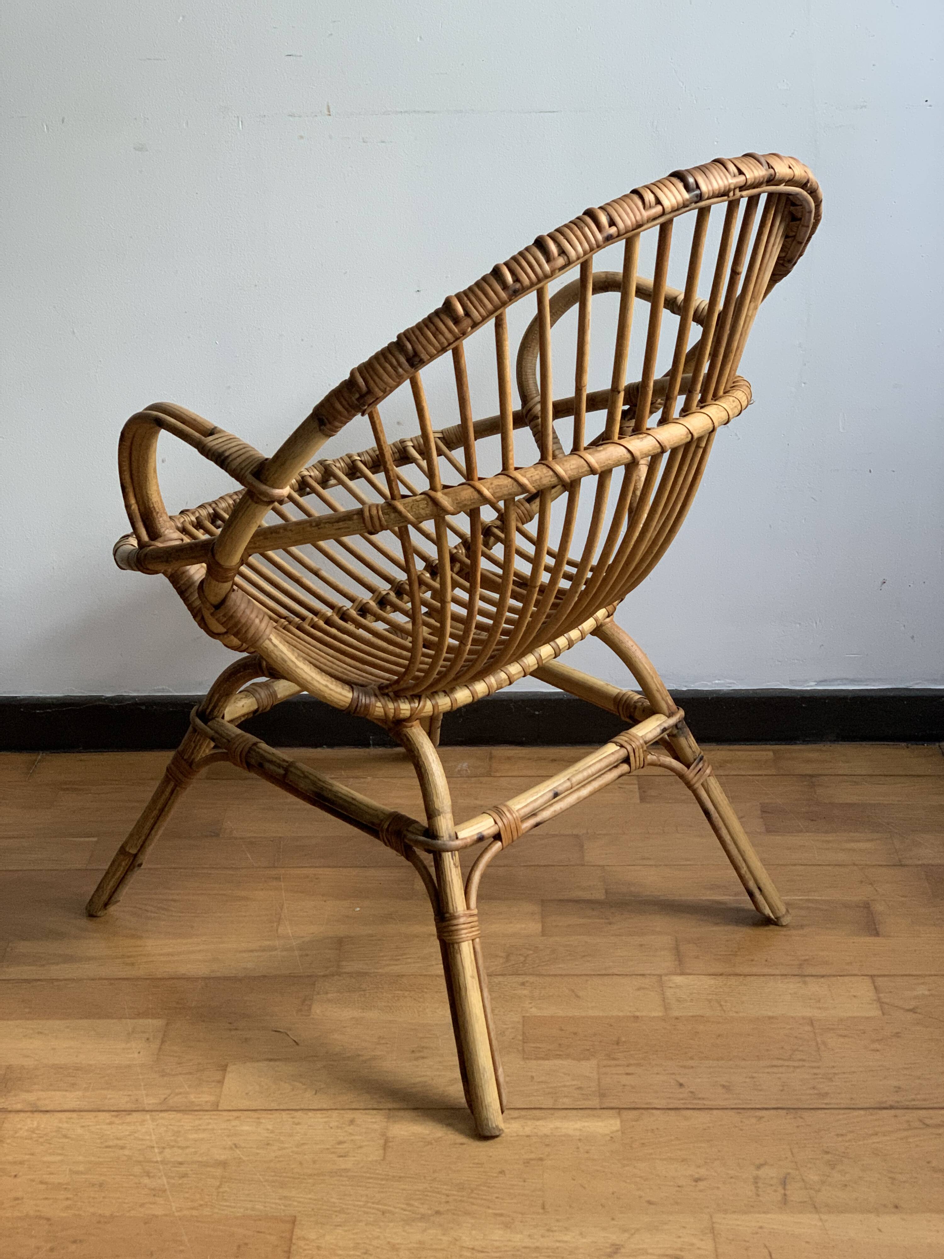 Vintage rattan armchair