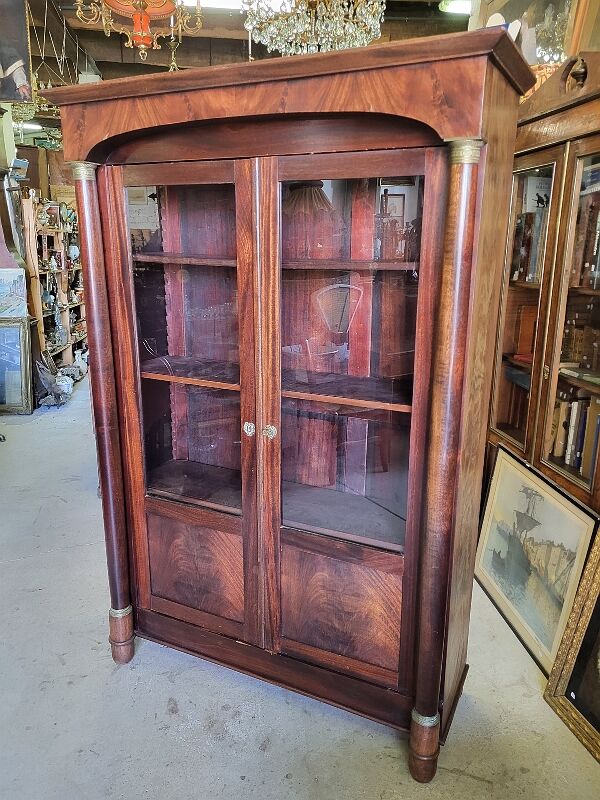 Empire library showcase in mahogany