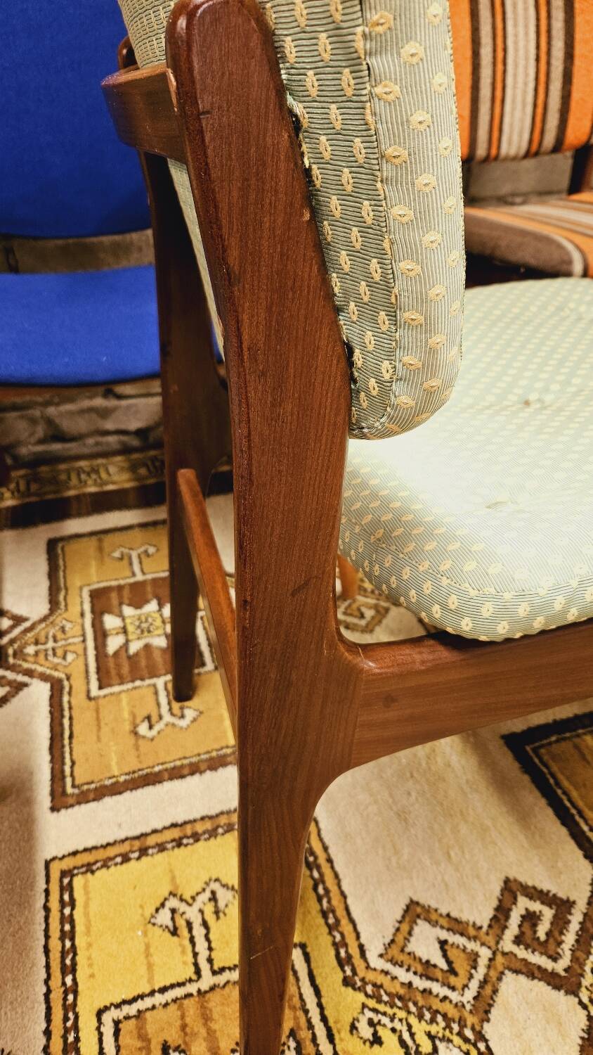 Set of 6 mismatched 1960s Scandinavian chairs