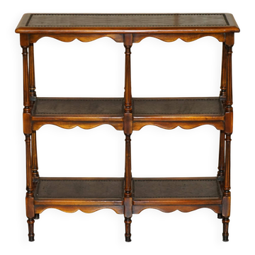Theodore Alexander bookshelf shelf, solid wood, embossed leather.