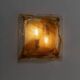 Vintage Murano Glass Wall Lamp - Clear Glass with Orange Striations, Italian Design, 1970s Wall Sconce