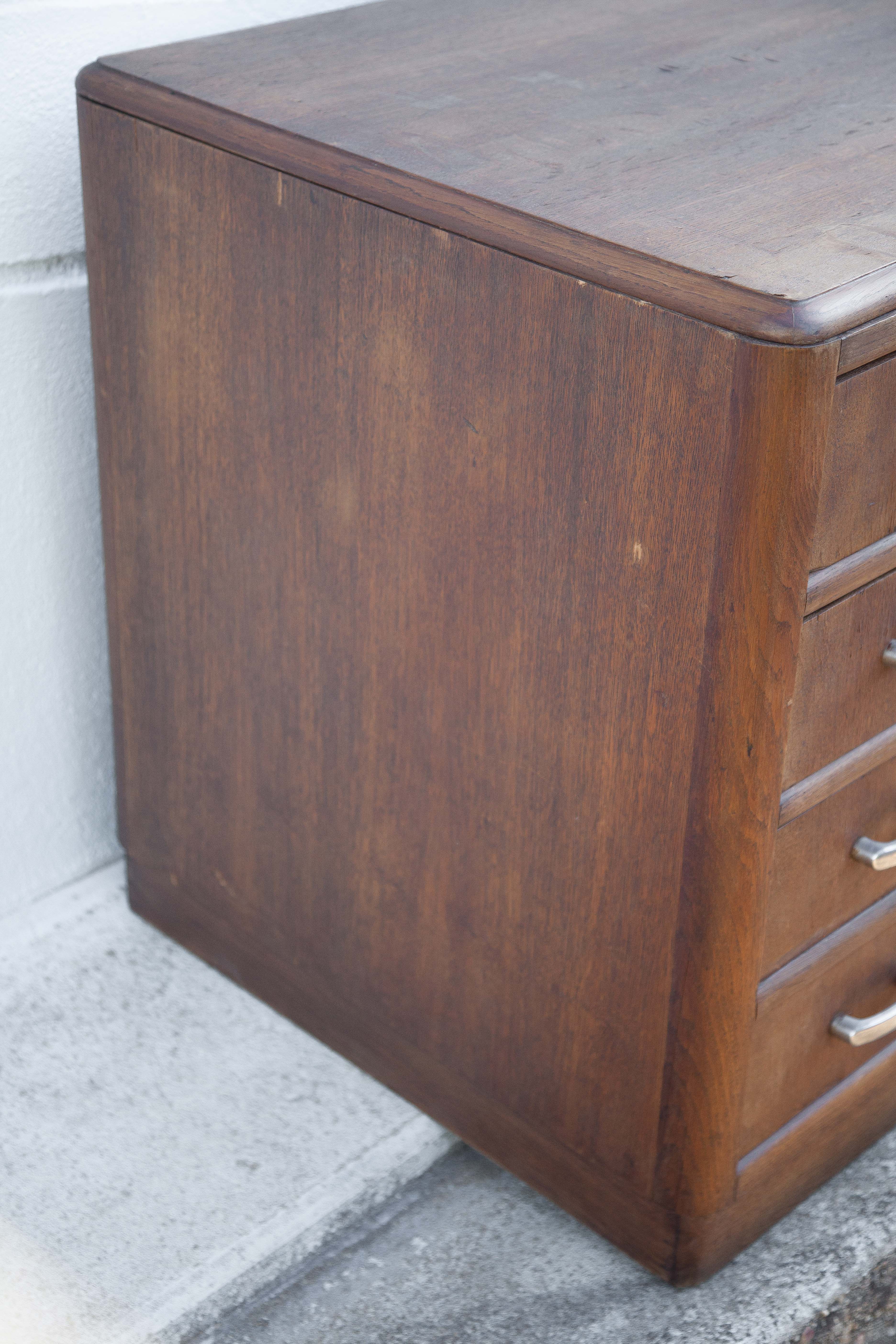 Art deco desk, oak minister's office, large 2-box desk, drawer desk, 40's