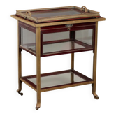 Antique Art Nouveau sideboard in mahogany and brass, Italy, 20th century.